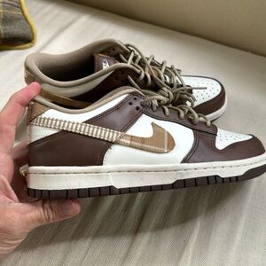 Nike Dunk Low Plaid Brown - Size 5y